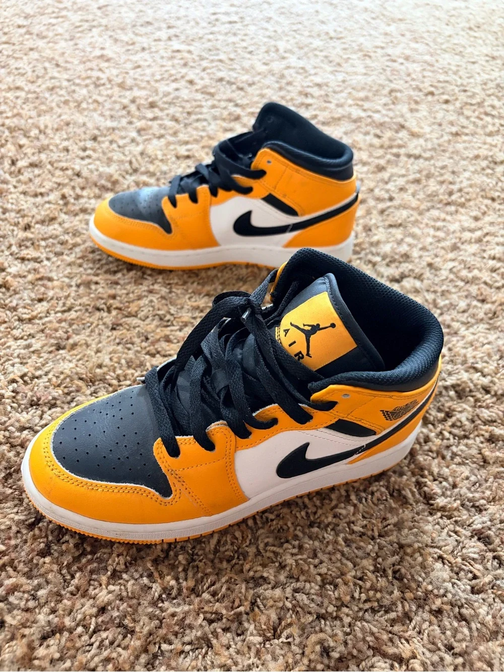 Jordan Men’s High-Top Sneakers in Yellow/Black/White